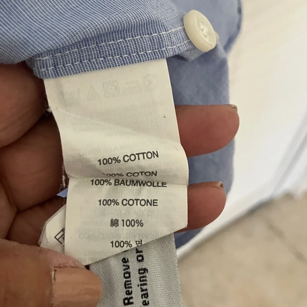 J. Crew Sky Blue Long-Sleeve Button-Down Shirt 100% Cotton